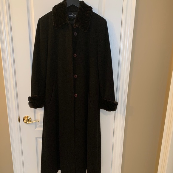 LONG WINTER COAT - WOOL/CASHMERE  - NEW WITHOUT TAGS- SIZE 6 - Picture 7 of 16